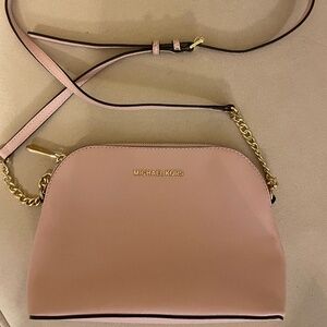 Michael Korn Light Pink Pebble Leather Bag